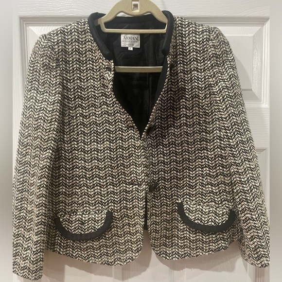 ARMANI Collezioni Blazer tweed silk lined Excellent Size 6 Stunning Made Italy - Picture 4 of 12